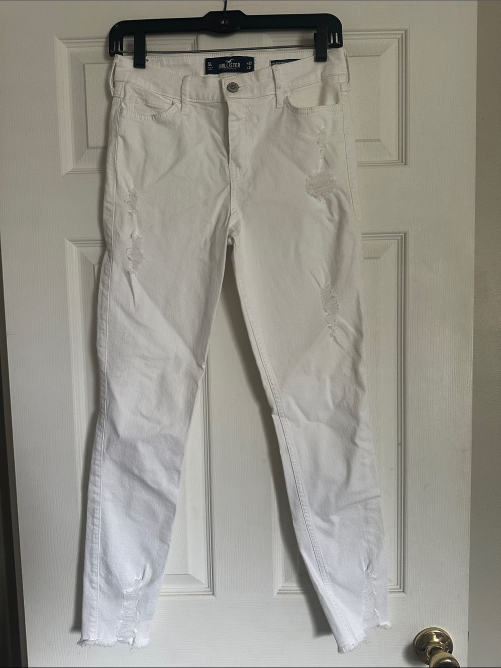 Hollister White Ripped Skinny Jeans - Women's
